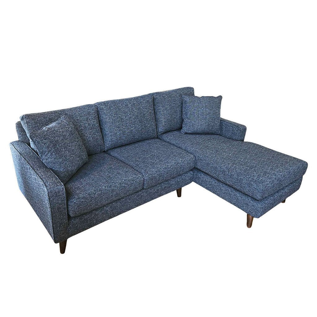 Adel Sectional Sofa in Teal side angle - Pacific Northwest sofa chaise by Stylus - Whats New Furniture Portland OR
