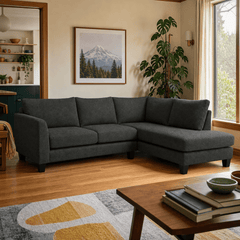 Adia Sectional Sofa in Nexus Arbor styled in a Portland home - Whats New Furniture