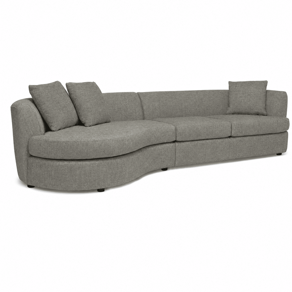 Andina Curved Sectional in Cody Brindle front view - sectional by Stylus - Whats New Furniture Portland OR