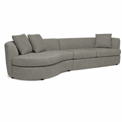 Andina Curved Sectional in Cody Brindle front view - sectional by Stylus - Whats New Furniture Portland OR