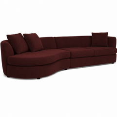 Andina Curved Sectional in Julia Chianti front view - sectional by Stylus - Whats New Furniture Portland OR