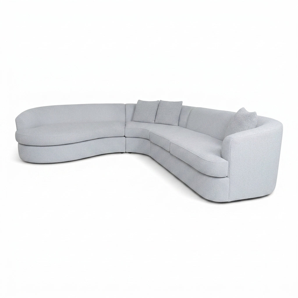Andina Curved Sectional in Rockaway Platinum three quarter angle - sectional by Stylus - Whats New Furniture Portland OR