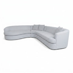 Andina Curved Sectional in Rockaway Platinum three quarter angle - sectional by Stylus - Whats New Furniture Portland OR