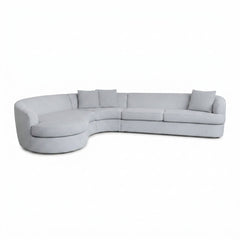 Andina Curved Sectional in Rockaway Platinum front view - sectional by Stylus - Whats New Furniture Portland OR