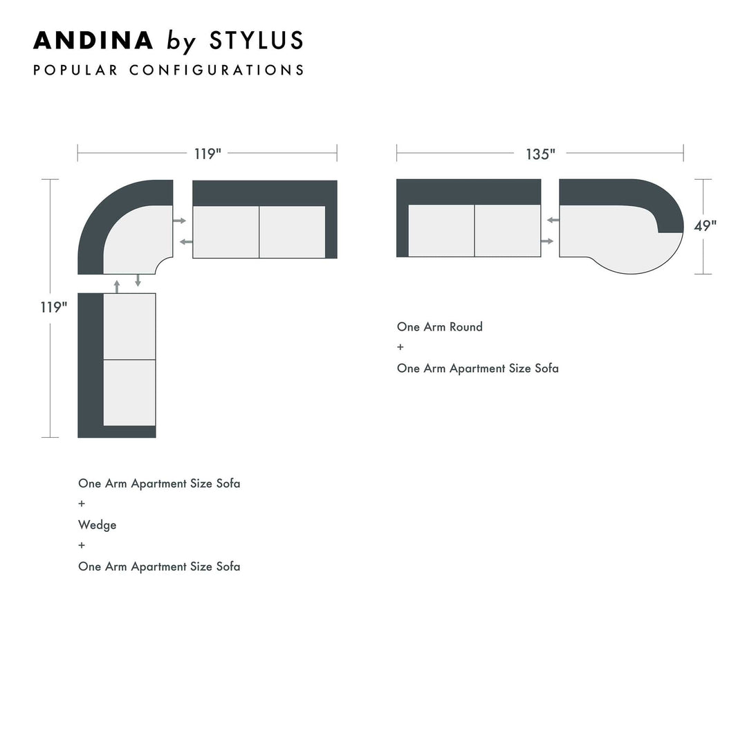 Andina Custom Sofa / Sectional sectional configuration view - custom sofa sectional by Stylus - Whats New Furniture Portland OR