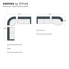Andina Custom Sofa / Sectional sectional configuration view - custom sofa sectional by Stylus - Whats New Furniture Portland OR