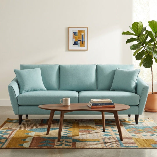 Anelo Apartment Sofa styled in a bright Portland mid-century modern interior - Whats New Furniture