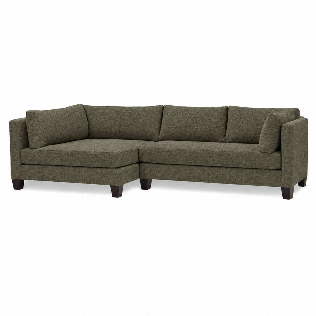 Birdy Open Chaise Sectional in Beethoven Olivine front studio view - sectional by Stylus - Whats New Furniture Portland OR