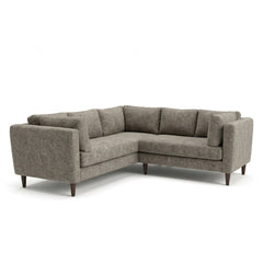 Birdy Sectional in Toscana Forest side angle - mid-century fabric sectional by Stylus - Whats New Furniture Portland OR