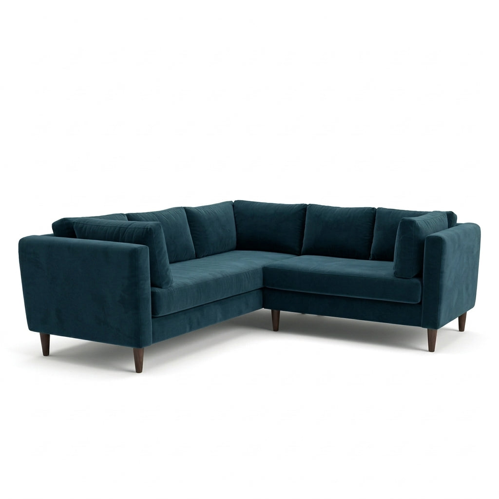 Birdy Sectional in Toscana Forest detail view - mid-century fabric sectional by Stylus - Whats New Furniture Portland OR