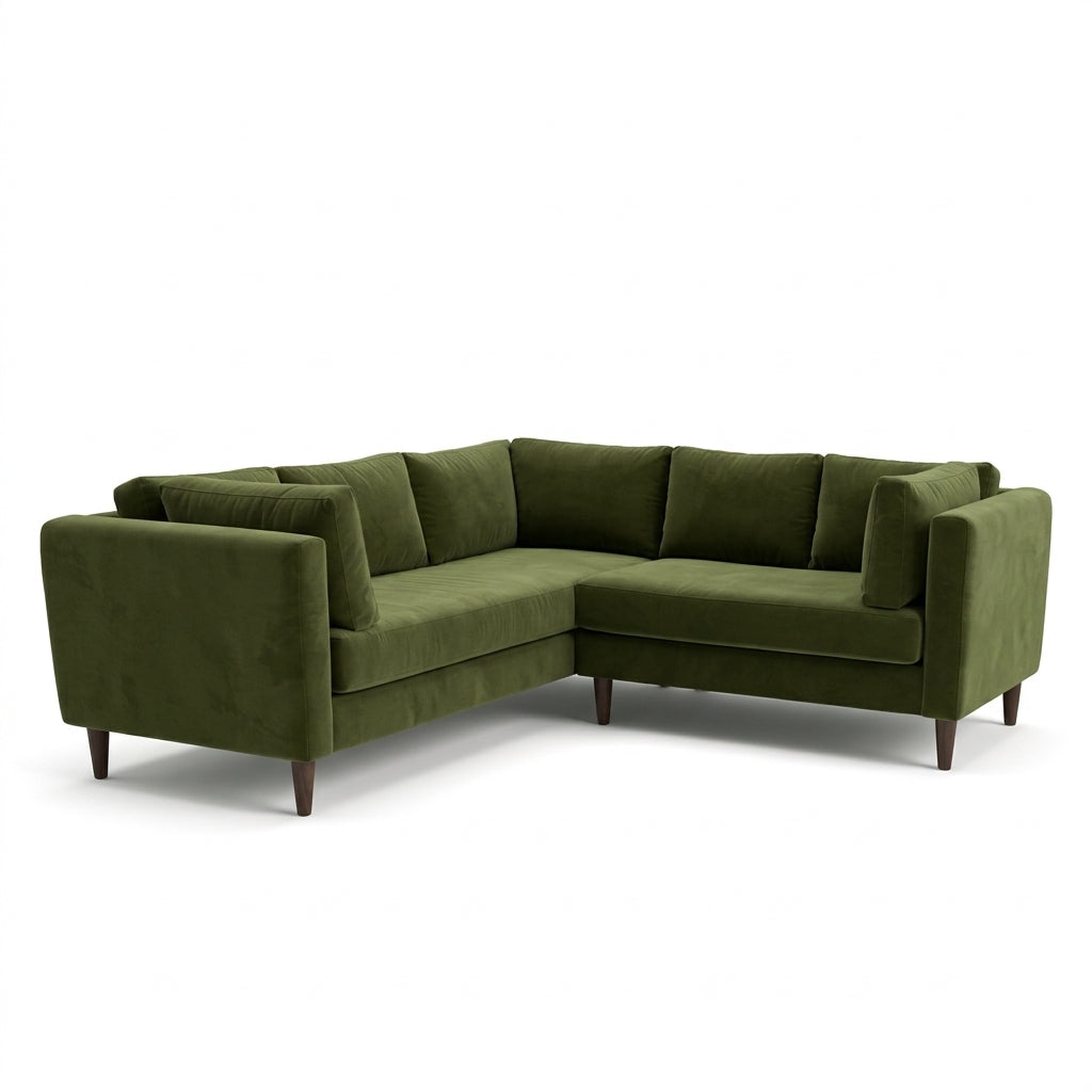 Birdy Sectional in Toscana Forest - mid-century fabric sectional by Stylus - Whats New Furniture Portland OR