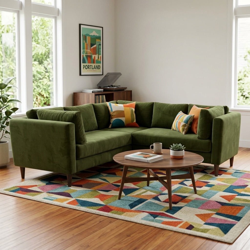 Birdy Sectional styled in a bright Portland mid-century modern interior - Whats New Furniture