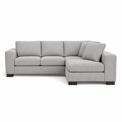 Block Reversible Sectional in Fairfax Oyster front studio view - reversible chaise sectional by Stylus - Whats New Furniture Portland OR