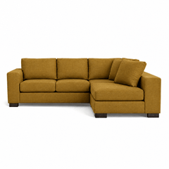 Block Reversible Sectional in Entice Honey front studio view - reversible chaise sectional by Stylus - Whats New Furniture Portland OR