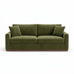 Byron Sofa in Toscana Forest front view - fabric sofa by Stylus - Whats New Furniture Portland OR
