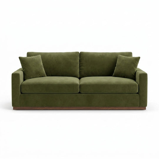 Byron Sofa in Toscana Forest front view - fabric sofa by Stylus - Whats New Furniture Portland OR