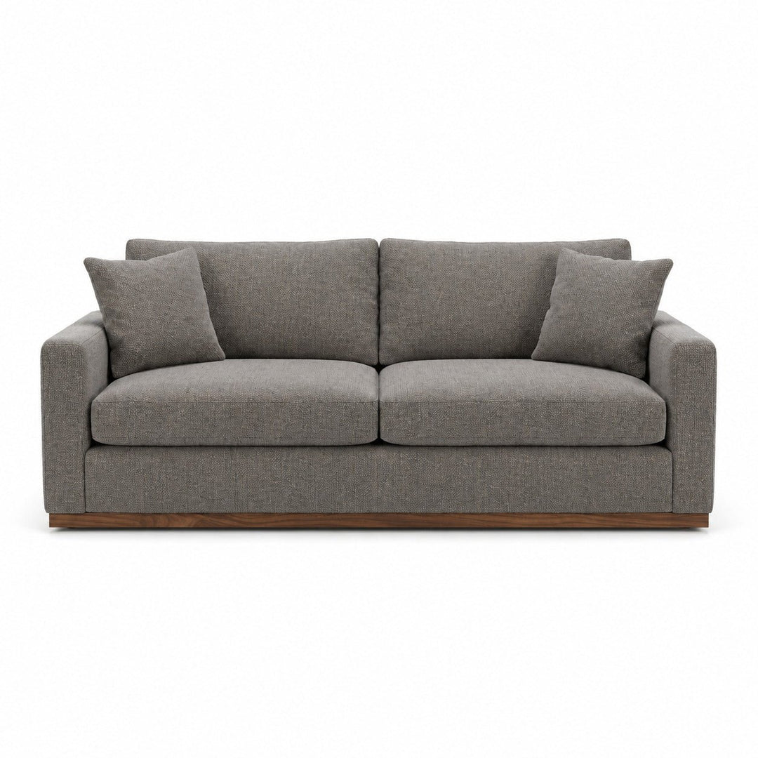 Byron Sofa in Gellar Earth brown tweed fabric - mid-century modern sofa by Stylus - What&