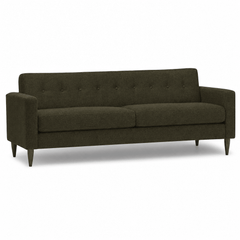 Elroy Apartment Sofa in Camila Olive front view - sofa by Stylus - Whats New Furniture Portland OR