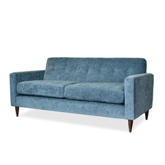 Elroy Apartment Sofa in Nile Ocean detail view - apartment-scale custom fabric sofa by Stylus - Whats New Furniture Portland OR