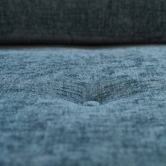 Elroy Apartment Sofa in Nile Ocean lifestyle setting - apartment-scale custom fabric sofa by Stylus - Whats New Furniture Portland OR