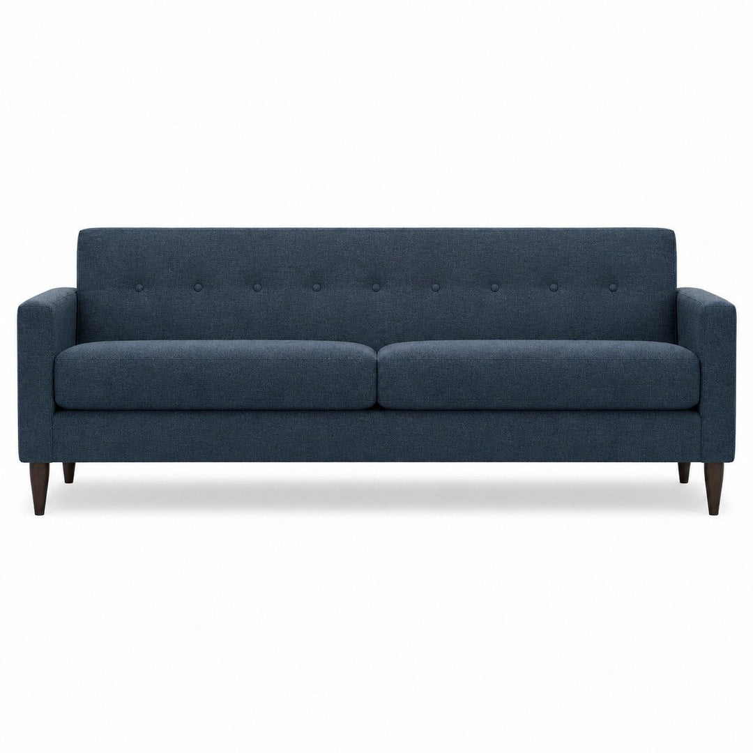 Elroy Sofa in Marley Navy dark navy fabric - mid-century modern sofa by Stylus - What&