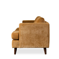 Enya Contemporary Sofa in Tempest Gold side view - Pacific Northwest sofa by Stylus - Whats New Furniture Portland OR