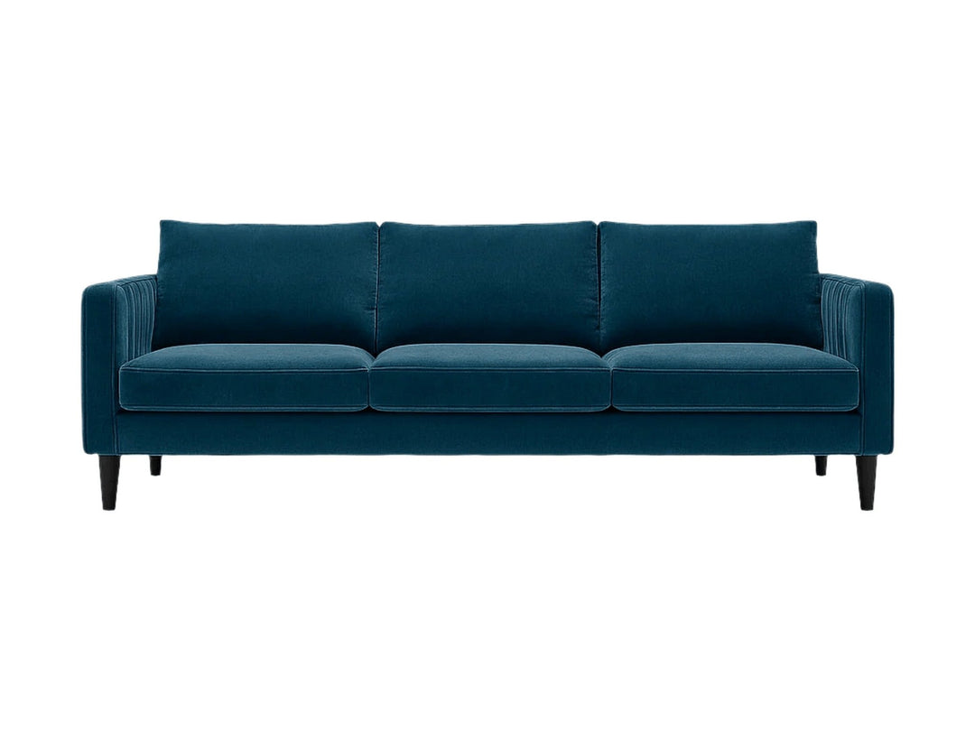 Fitz Modern Sofa in Kenley Indigo - mid-century channel-arm sofa by Stylus - Whats New Furniture Portland OR