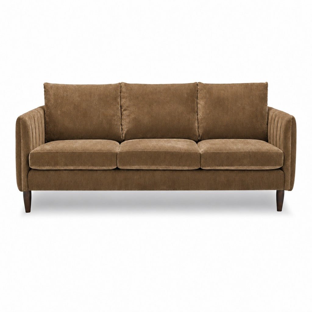 Fitz Modern Sofa in Serenity Brindle - mid-century channel-arm sofa by Stylus - Whats New Furniture Portland OR