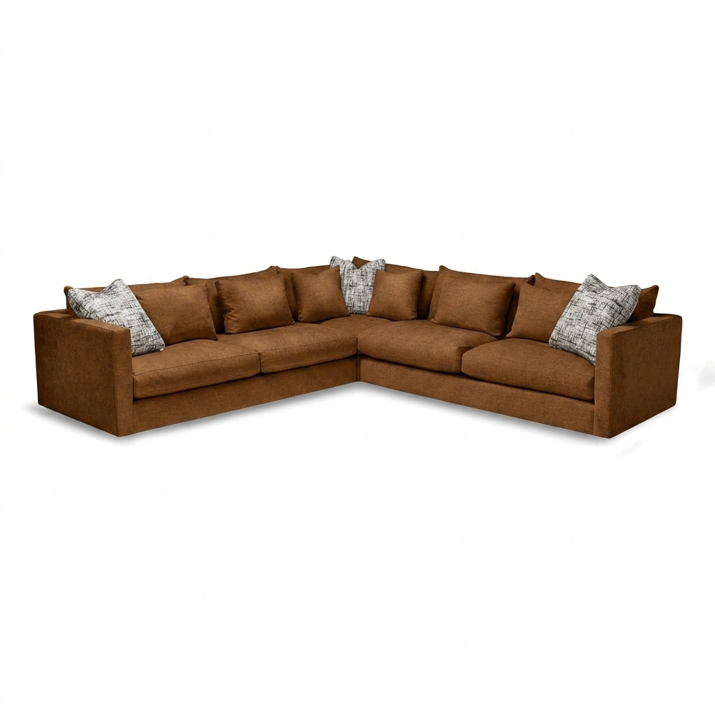 Haze Sectional Sofa in Nexus Toffee front view - sectional by Stylus - Whats New Furniture Portland OR
