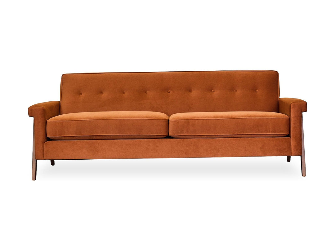 Jesper Sofa in Julia Cinder - mid-century sofa with walnut legs by Stylus - Whats New Furniture Portland OR