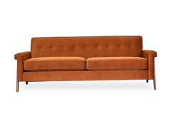 Jesper Sofa in Julia Cinder - mid-century sofa with walnut legs by Stylus - Whats New Furniture Portland OR