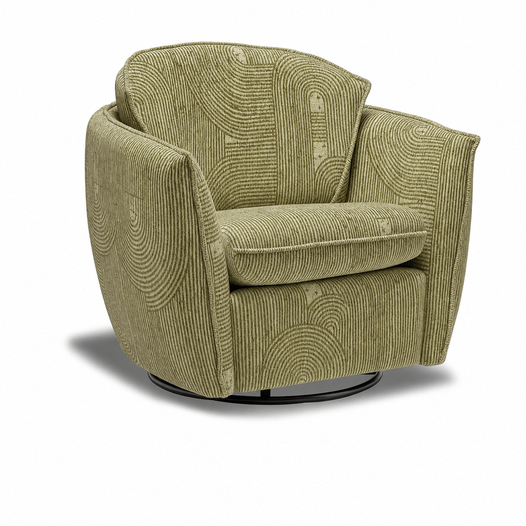 Luna Swivel-Glider Chair in Junction Cumin front view - chair by Stylus - Whats New Furniture Portland OR
