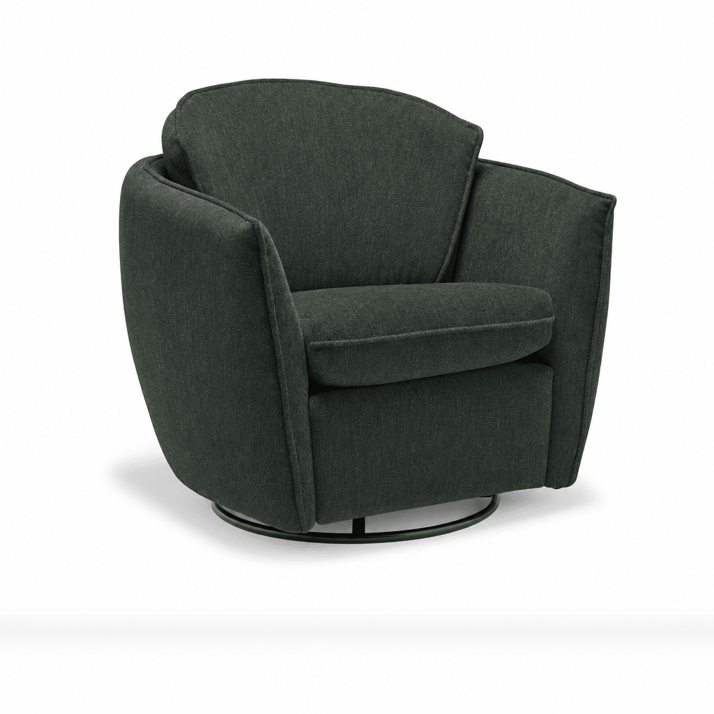 Luna Swivel-Glider Chair in Dream Goddess front view - chair by Stylus - Whats New Furniture Portland OR