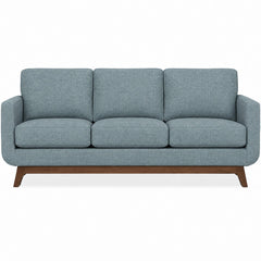 Myer Sofa in Cody Steel — studio front view - custom fabric sofa by Stylus - Whats New Furniture Portland OR