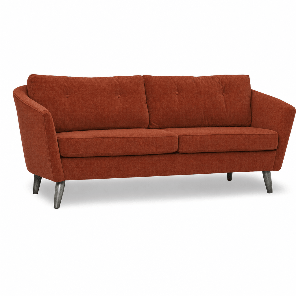 Olena Modern Apt-Sofa in Marley Rust front view - sofa by Stylus - Whats New Furniture Portland OR