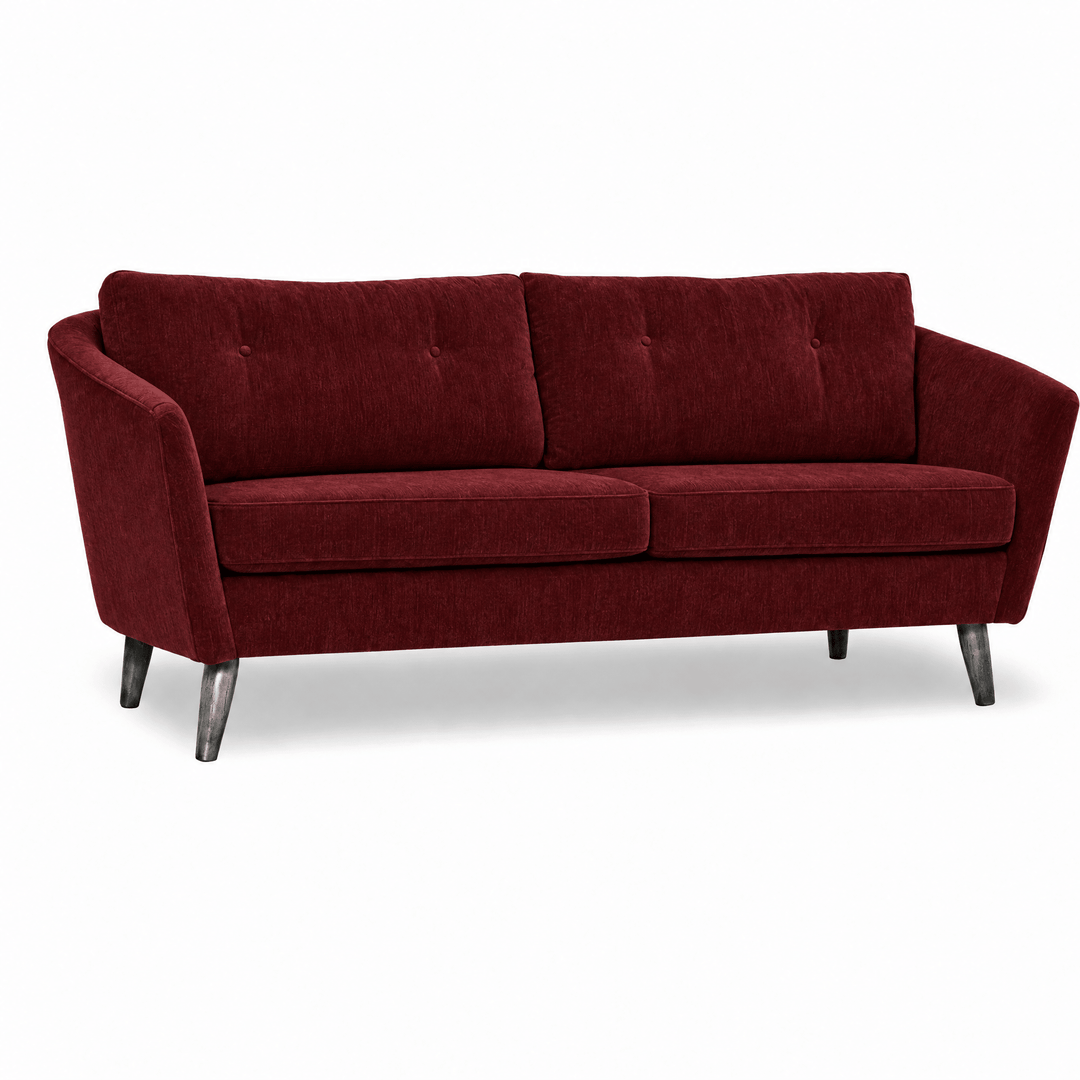 Olena Modern Apt-Sofa in Tempest Crimson front view - apartment sofa by Stylus - Whats New Furniture Portland OR