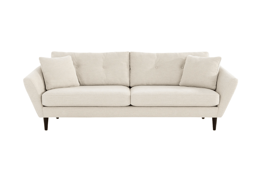 Olena Modern Sofa in Rockaway Oatmeal variant front view - Pacific Northwest sofa by Stylus - Whats New Furniture Portland OR