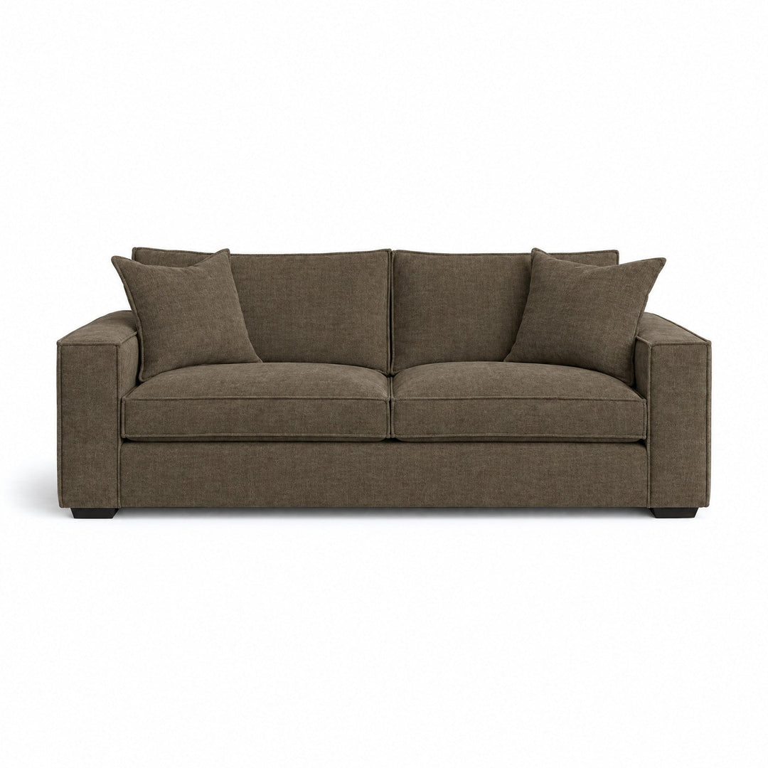 Rags Sofa in Nile Bark — studio front view - Pacific Northwest sofa by Stylus - Whats New Furniture Portland OR