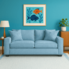 Rags Sofa in Nile Ocean room setting - Pacific Northwest sofa by Stylus - Whats New Furniture Portland OR