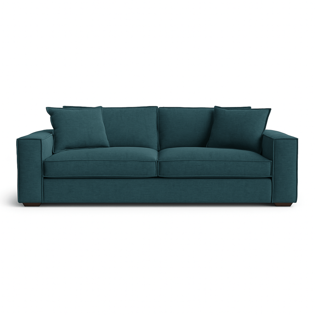 Rags Sofa in Nile Ocean variant front view - Pacific Northwest sofa by Stylus - Whats New Furniture Portland OR