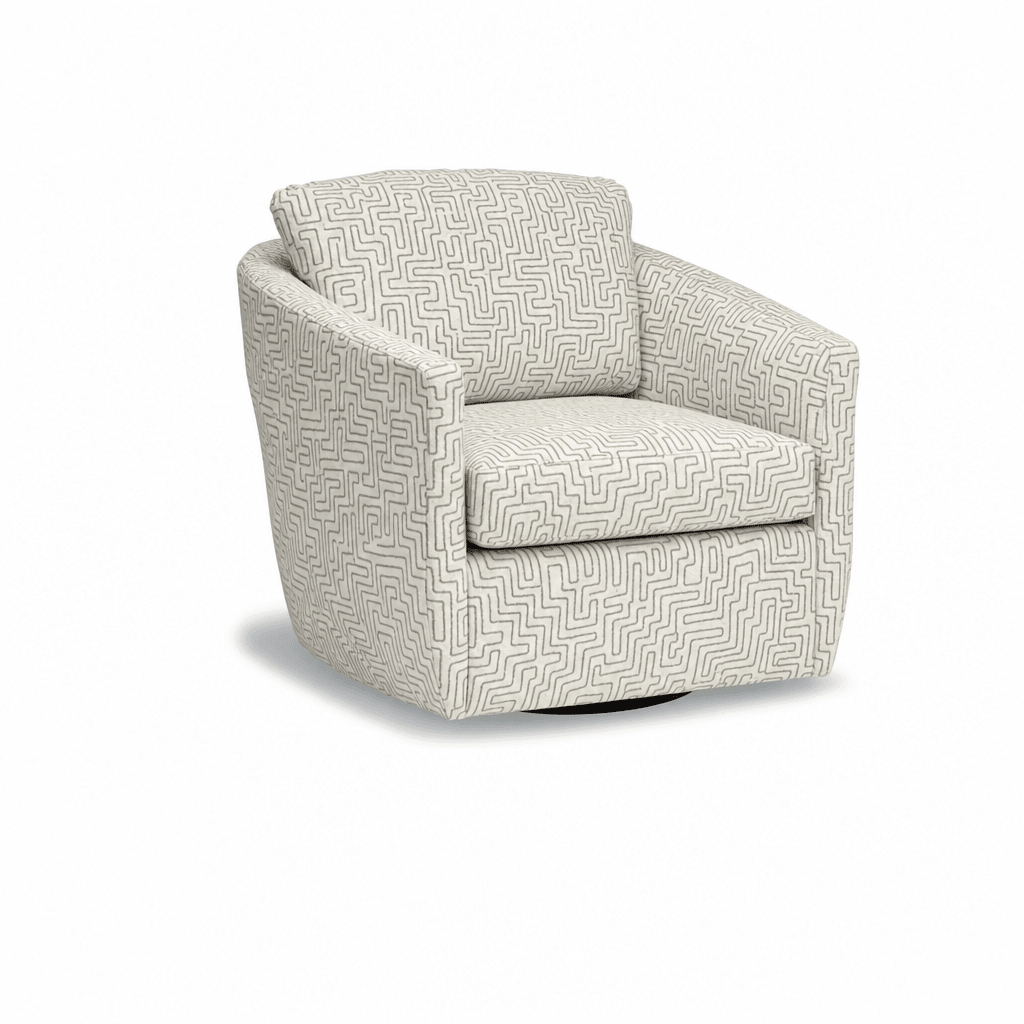 Rain Swivel Chair in Cisco Shitake front view - swivel chair by Stylus - Whats New Furniture Portland OR
