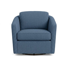 Rain Swivel Chair in Marley French Blue front view - swivel accent chair by Stylus - Whats New Furniture Portland OR
