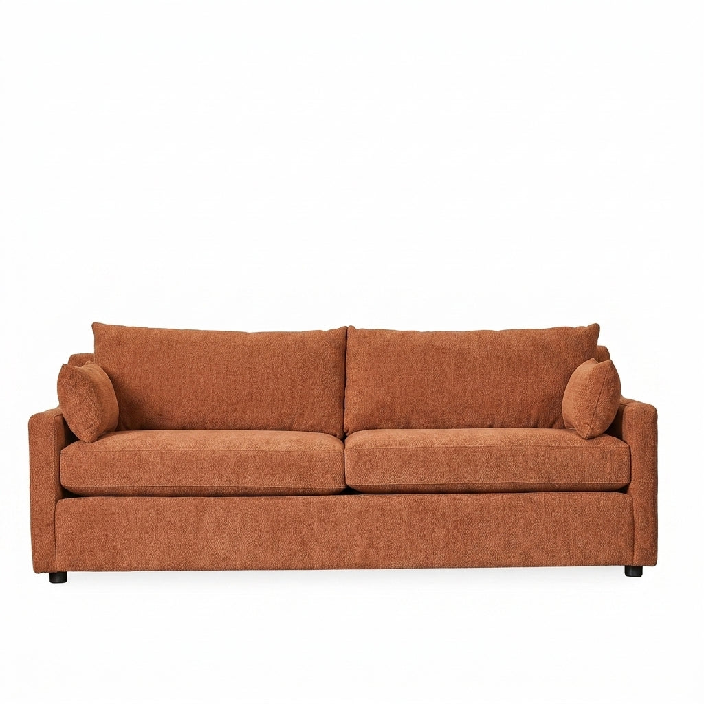 Ricci Sofa in Rhine Terracotta front view - custom track-arm sofa by Stylus - Whats New Furniture Portland OR