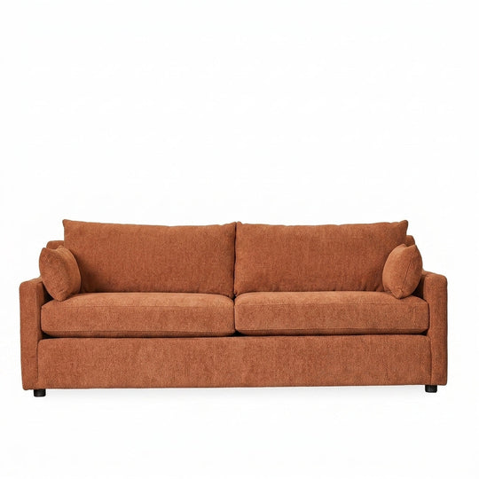 Ricci Sofa in Rhine Terracotta front view - custom track-arm sofa by Stylus - Whats New Furniture Portland OR