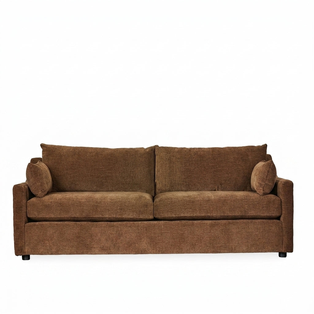 Ricci Sofa in Serenity Desert Palm front view - custom track-arm sofa by Stylus - Whats New Furniture Portland OR