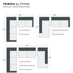 Tribeca Custom Sofa / Sectional sectional configuration view - custom sofa sectional by Stylus - Whats New Furniture Portland OR