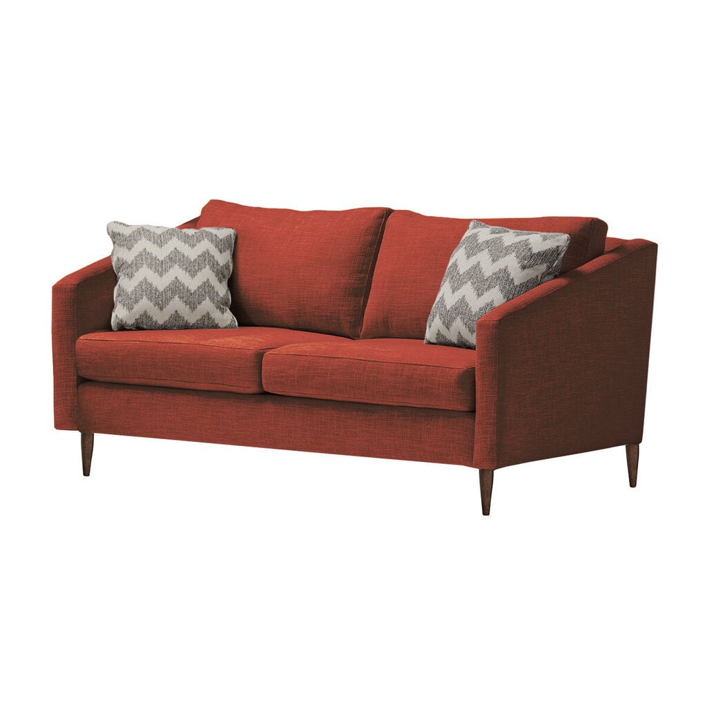 Wilson Retro-Inspired Apartment Sofa in Rust side angle - Pacific Northwest apartment sofa by Stylus - Whats New Furniture Portland OR