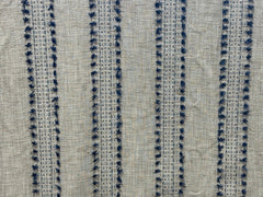 Sugar and Spice Indigo Cut-Yarn Throw Pillow fabric close-up by Decor Fifty-Five - Whats New Furniture Portland OR