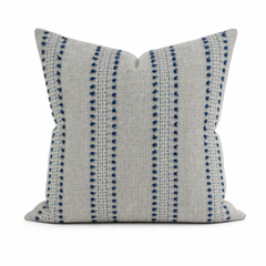Sugar and Spice Indigo Cut-Yarn Throw Pillow front view by Decor Fifty-Five - Whats New Furniture Portland OR