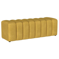 Summer Fabric Upholstered Tufted Accent Bench Mustard Yellow - What&